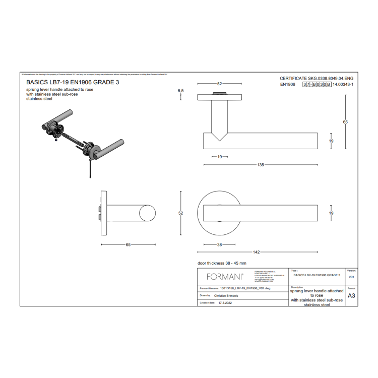 Deurkruk LB7-19