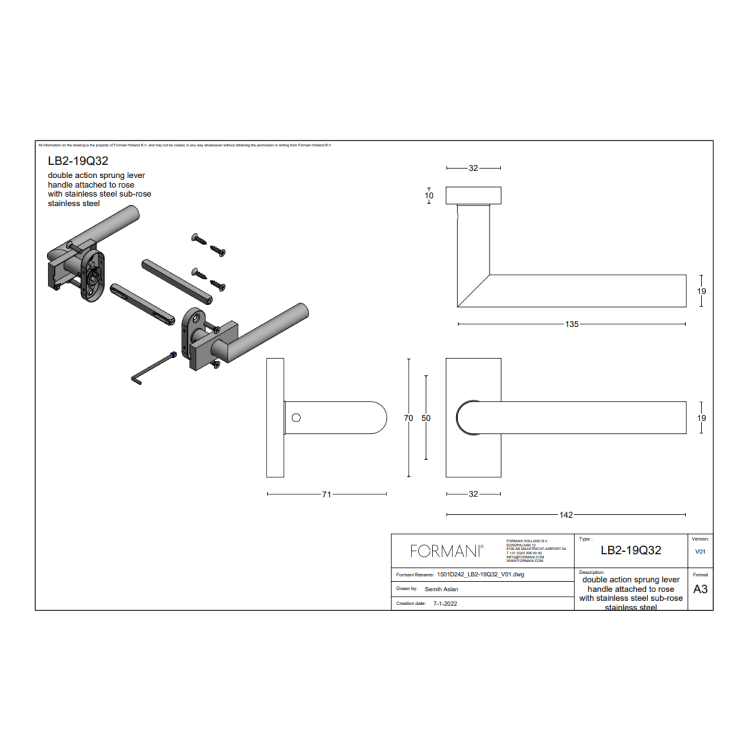 Deurkruk LB2-19Q32G