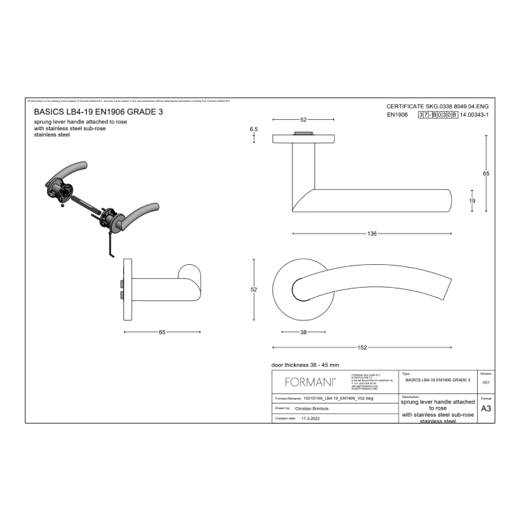 Deurkruk LB4-19