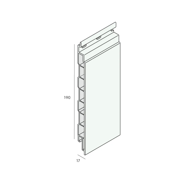 Keralit sponningdeel 190mm zwart eiken