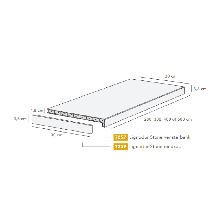 Lignodur Stone met eindkap (4)